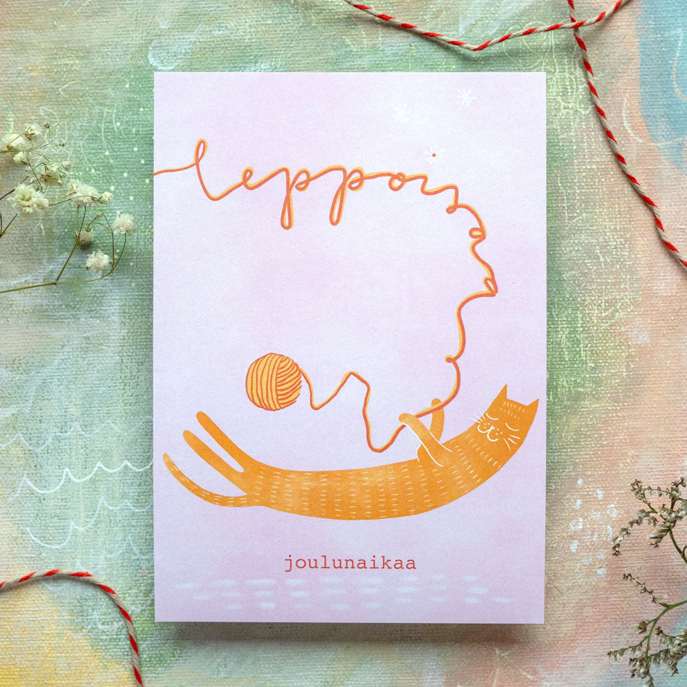Leppoisaa joulunaikaa | Joulukortti