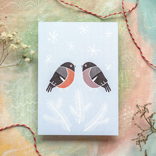 Punatulkkurakkaus | Joulukortti